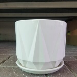 Ceramic Pot Round white