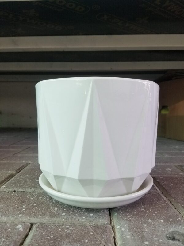 Ceramic Pot Round white