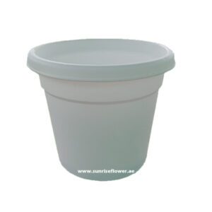 10-Inch White Plastic Pot