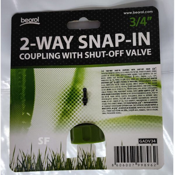 2 way snip in coupling with shut off value..